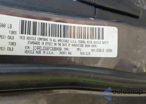 2015 Dodge Durango Limited from USA, damaged, VIN 1C4RDJDG6FC688490